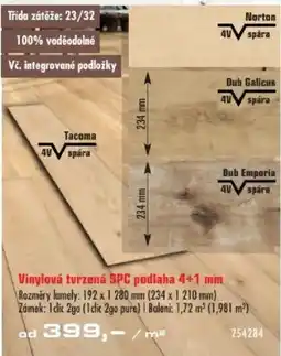 Uni Hobby Vinylová tvrzená SPC podlaha 4+1 mm nabídka
