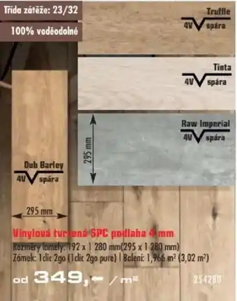 Vinylová turcená SPC podlaha 4 mm