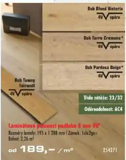 Uni Hobby Laminátová pivovoucí podlaha 8 mm 4V nabídka