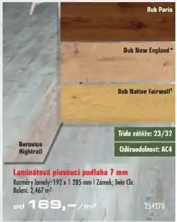 Uni Hobby Borovice Hightrail Laminátová plovoucí podlaha 7 mm nabídka