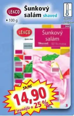 Norma Le&Co šunkový salám shaved nabídka
