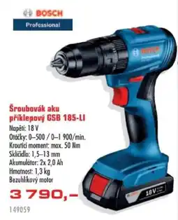 Uni Hobby Bosch šroubovák aku přikle pový GSB 185-LI nabídka