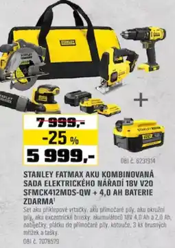 OBI Stanley fatmax aku kombinovaná sada elektrického nářadí 18v v20 sfmck412mds-qw nabídka