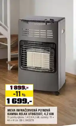 OBI Meva infračervená plynová kamna relax utb02007 4,2 kw nabídka