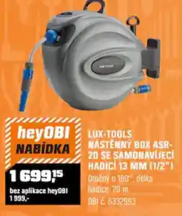 OBI lux-tools nástěnný box asr-20 se samonavíjecí hadicí 13 mm (1/2") nabídka