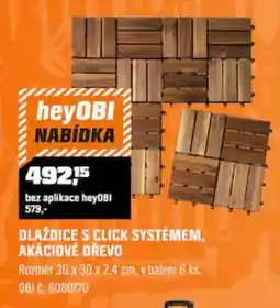 OBI heyOBI dlaždice s click systémem, akáciové dřevo nabídka