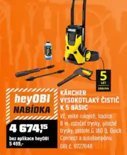 OBI Kärcher vysokotlaký čistič k 5 basic nabídka