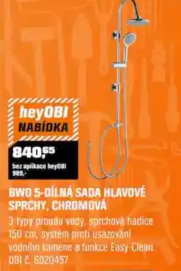 OBI heyOBI BWO 5-dílná sada hlavové sprchy, chromová nabídka