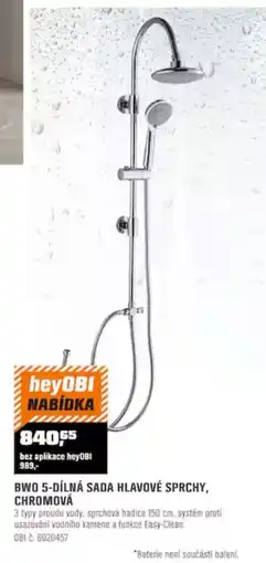 OBI heyOBI BWO 5-dílná sada hlavové sprchy, chromová nabídka