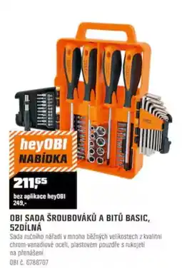 OBI Obi sada šroubováků a bitů basic nabídka
