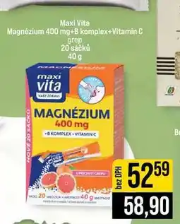 Jip Maxi Vita Magnézium 400 mg+B komplex+Vitamin C 20 sáčků 40 g nabídka