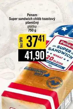 Jip Penam Super sandwich chléb toastový pšeničný plátky nabídka