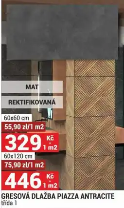 Merkury Market Gresová dlažba piazza antracite nabídka