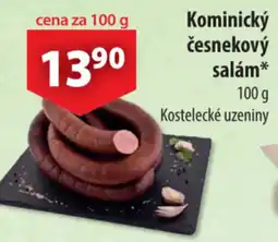 CBA Kostelecké uzeniny kominický česnekový salám nabídka