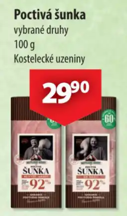 CBA Kostelecké uzeniny poctivá šunka nabídka