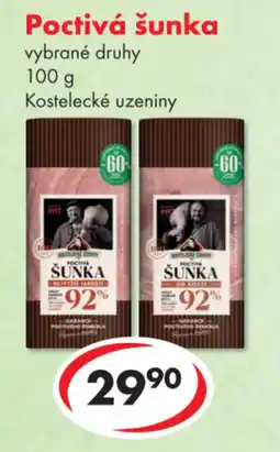 CBA Kostelecké uzeniny poctivá šunka nabídka