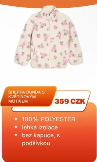 Sherpa bunda s květinovým motivem