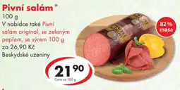 CBA Beskydské uzeniny pivní salám nabídka