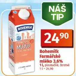 COOP TIP Bohemilk Farmářské mléko 3,6% nabídka