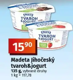 COOP TIP Madeta jihocesky tvaroh&jogurt nabídka