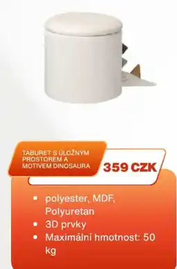 Sinsay Taburet s úložným prostorem a motivem dinosaura nabídka