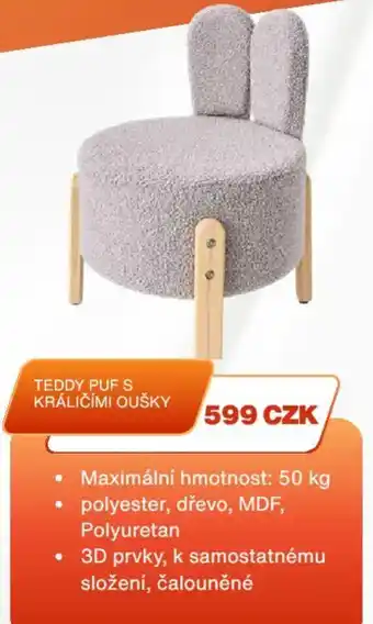 Teddy puf s králíčími oušky