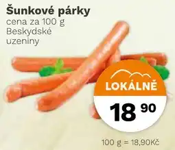 Konzum Beskydské uzeniny šunkové párky nabídka