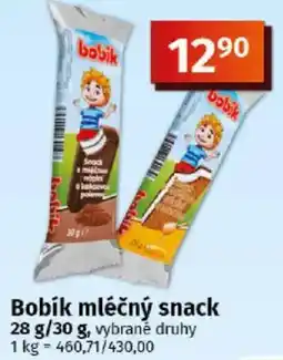 COOP TIP Bobík mléčný snack nabídka