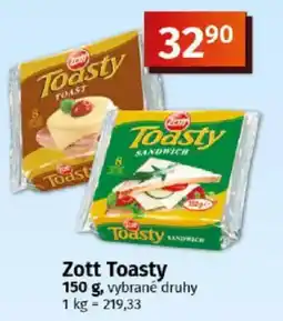 COOP TIP Zott Toasty nabídka