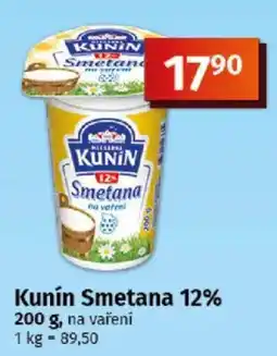 COOP TIP Kunín Smetana 12% nabídka