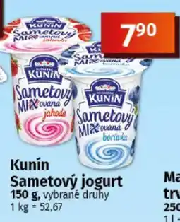 COOP TIP Kunin Sametovy jogurt nabídka