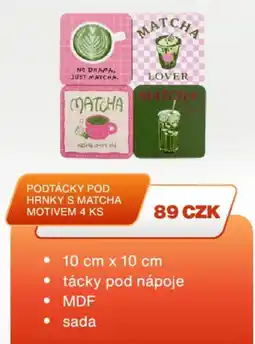 Sinsay Podtáčky pod hrnky s matcha motivem nabídka