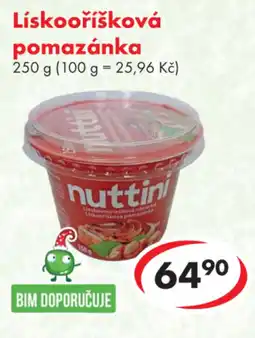 CBA nuttini lísikooříšková pomazánka nabídka