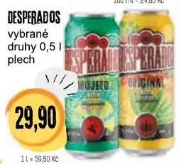 Konzum Desperados vybrané druhy nabídka