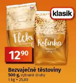 COOP TIP Klasik bezvaječné těstoviny nabídka