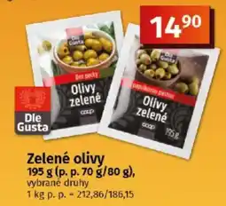 COOP TIP Die Gusta zelené olivy nabídka