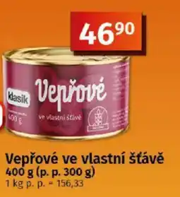 COOP TIP Klasik vepřové ve vlastní šťávě nabídka