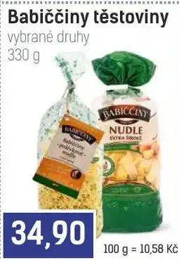 Konzum Babiččiny těstoviny nabídka