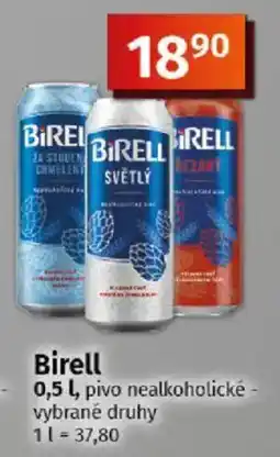 COOP TIP Birell pivo nealkoholické nabídka