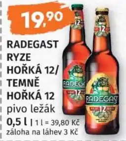 Konzum Radegast ryze hořká 12/temně hořká 12 pivo ležák nabídka