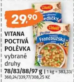 Konzum Vitana poctivá polévka vybrané druhy nabídka