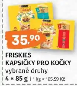 Konzum Friskies kapsičky pro kočky vybrané druhy nabídka