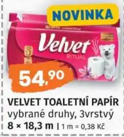 Konzum Velvet toaletní papír nabídka