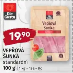 Konzum Die Gusta vepřová šunka standardní nabídka