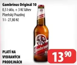 Partner Maloobchodní síť Gambrinus Originál 10 nabídka