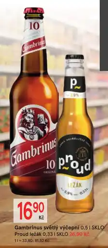 Žabka Gambrinus proud ležák nabídka