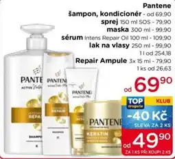 TOP drogerie Pantene šampon, kondicionér, sprej, maska, sérum, lak, Repair Ampule nabídka