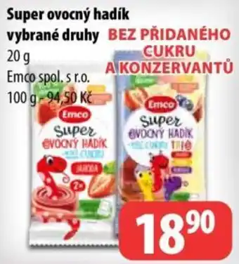 Partner Maloobchodní síť Emco super ovocný hadík nabídka