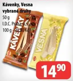 Partner Maloobchodní síť Kávenky Vesna vybrané druhy nabídka