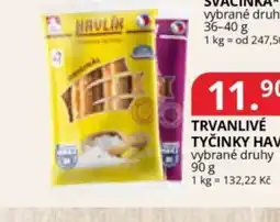 Potraviny CZ Havlík trvanlivé tyčinky nabídka